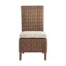 Farmhouse Wicker Outdoor Wicker Side Chair w/ Nuvella Cushion