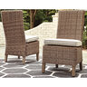 Farmhouse Wicker Outdoor Wicker Side Chair w/ Nuvella Cushion