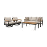 Carlsbad Beach Outdoor Dark Brown 4 pc. Set (Sofa, 2 Chairs, Table)