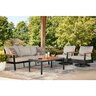 Carlsbad Beach Outdoor Dark Brown 4 pc. Set (Sofa, 2 Chairs, Table)