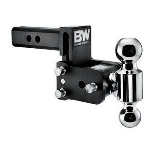 B&W Tow & Stow Adjustable Ball Mount Black Powder Coat 2 in. Shank 3 in. Drop 3 1/2 in. Rise 2 in. & 2 5/16 in. Ball