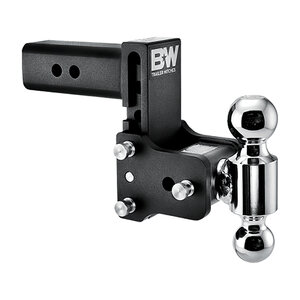 B&W Tow & Stow Adjustable Ball Mount Black Powder Coat 2 1/2 in. Shank 5 in. Drop 5 1/2 in. Rise 2 in. & 2 5/16 in. Ball