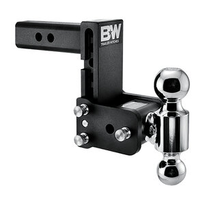 B&W Tow & Stow Adjustable Ball Mount Black Powder Coat 3 in. Shank 4 1/2 in. Drop 4 in. Rise 2 in. & 2 5/16 in. Ball