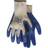 Boss Chore Glove Dripped Poly/Cotton Reusable Blue and Cream Large 