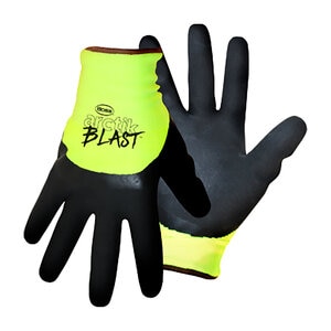 PIP Boss Arctik Blast 3/4 Nylon Shell Glove Dipped Foam Latex Palm String Knit Fluorescent Green Medium