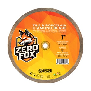 Zero Fox 7 in. Wet-Cut Porcelain and Tile Diamond Blade