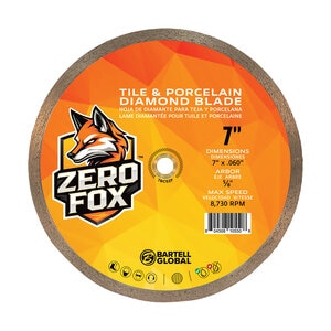 Zero Fox 7 in. Wet-Cut Porcelain and Tile Diamond Blade