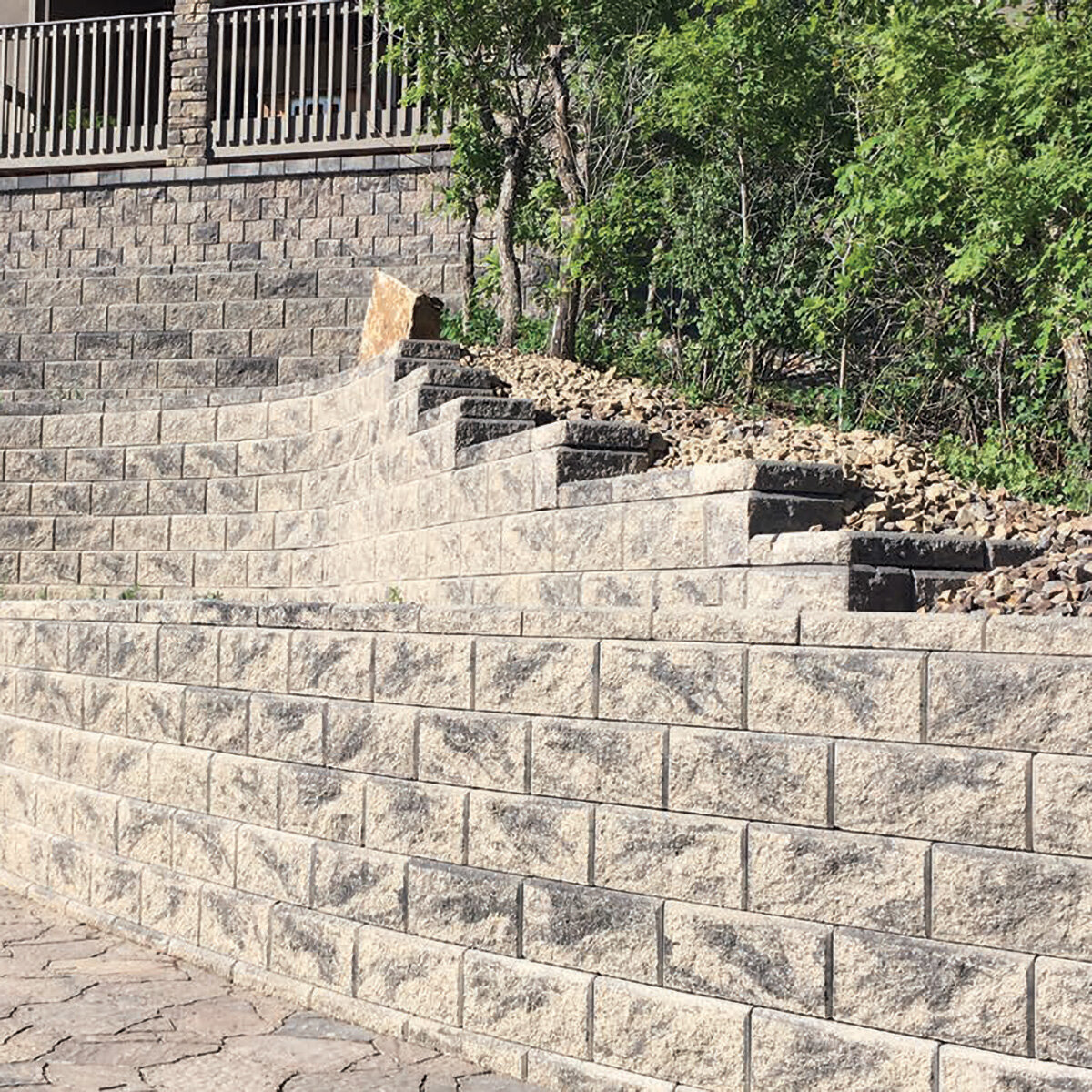 Basalite Allan Block Classic Retaining Wall Block Gray Blend 8 in. x 12 ...