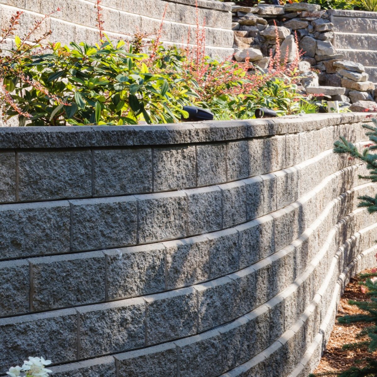 Belgard Allan Block Wall Jumbo Charcoal 8 in. x 9-1/2 in. x 9 in. (100 ...