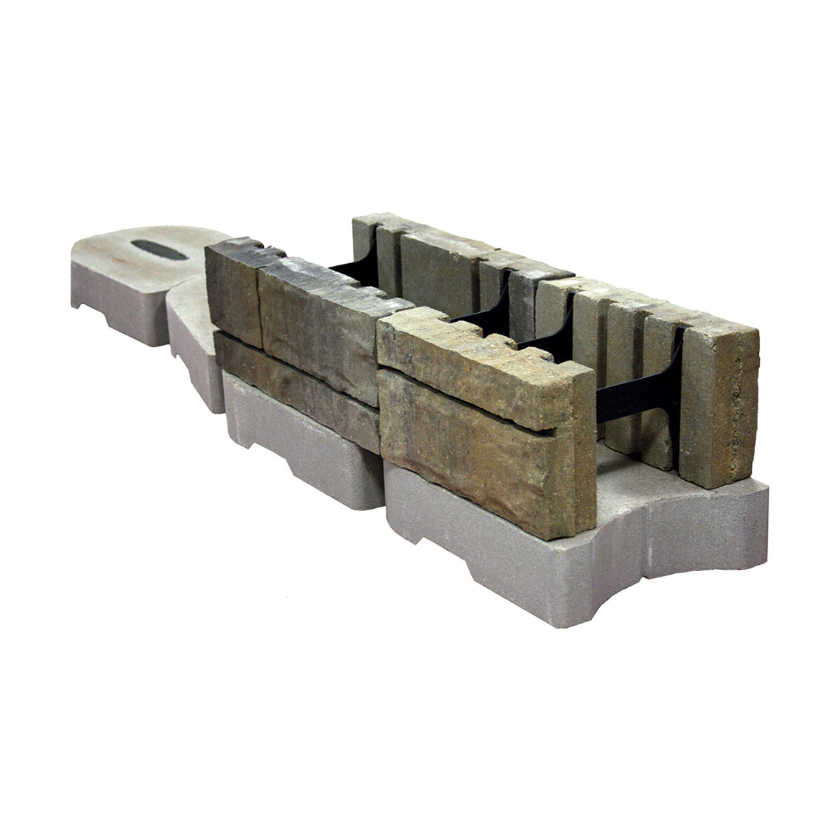 Belgard U Start Base Block Retaining Wall Starter Gray 3-1/2 in. x 18-1 ...