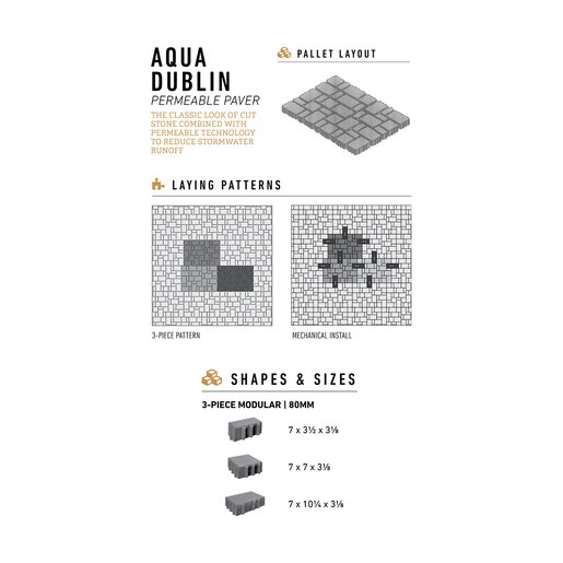 Belgard Aqua Dublin Permeable Paver 3 pc. Rio 80 mm (92.4 sq. ft ...