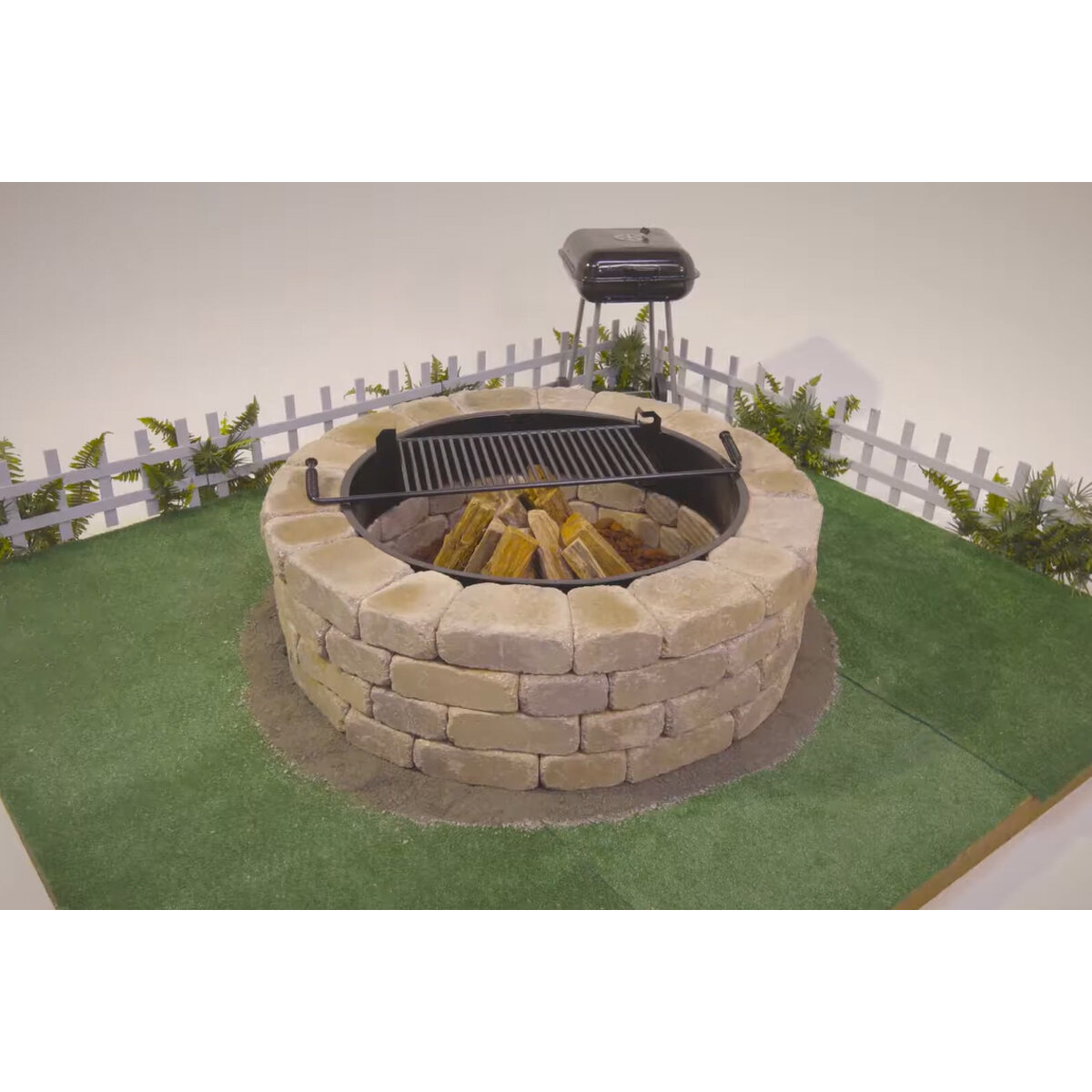 Belgard Weston Stone Fire Pit Kit Round Tumbled Rainier with Metal ...