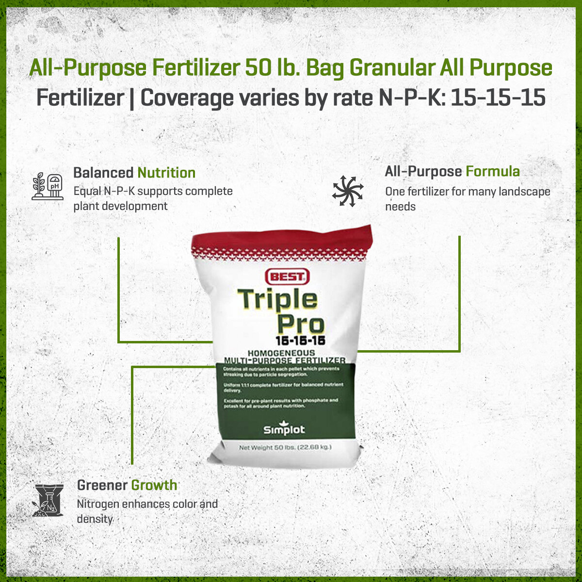 Best Triple Pro 15-15-15 All-Purpose Fertilizer 50 lb. Bag | SiteOne US