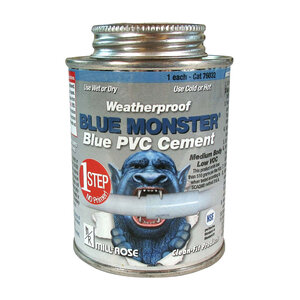 Blue Monster Weatherproof 1-Step Blue PVC Cement