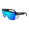 Bomber Buzz-Bomb Safety Glasses Ice Blue Mirror Lens 2-Tone Crystal Frame