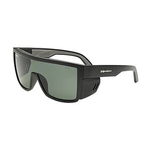 Bomber Buzz-Bomb Safety Glasses Matte Black Frame Smoke Polarized Lens
