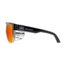 Buzz-Bomb Glasses 2-TN Crystal Smoke Frame Red Mirror PC Safety Lens 