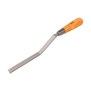 Bon Tool Tuckpoint Carbon Steel Caulking Trowel Stiff Square End w/ Wood Handle 3/8 in.