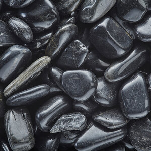 Bagged Polished Pebbles Black 1 - 2 in. (44 lb. Bag)