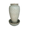 Fountain w/ Basin Cross Hatch Jar Antique White 16-1/4 in. x 29 in.