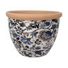 Pot Abigail Floral Blue & White w/Terra Cotta Rim 6 in. x 4-1/2 in.