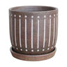 Pot Gobi Etched Egg Pot w/Attached Saucer Carob 7-3/4 in. x 8-1/4 in.