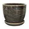 Pot Swirl Drape Planter w/Attached Saucer Black 6 in. x 5 in.