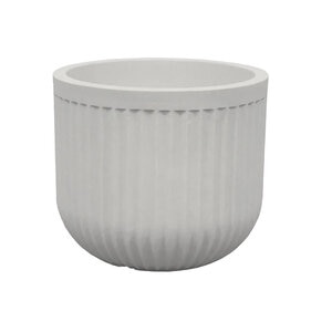 Border Concepts Flute Round Planter Off White 14-1/4 in. x 12-1/4 in.