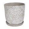 Corinne Planter w/Attached Saucer Silver Wash 9-3/4 in. x 10-1/4 in.