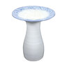 Birdbath Leaf White w/ Blue Accent 16 in. x 20 in.