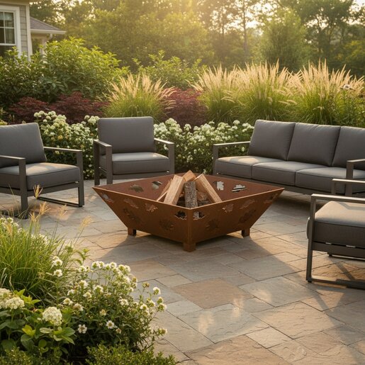 Border Concepts BORCON Tapered Square Fire Pit Oak Leaf 32 in | SiteOne US