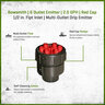 Bowsmith 6 Outlet Emitter 2.0 GPH Red Cap 1/2 in. Fipt Inlet