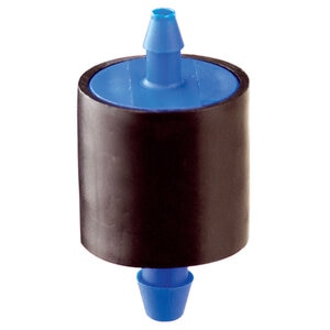 Bowsmith Single Outlet Emitter 1.0 GPH Blue Cap 0.25 in. and 0.175 in. Barb Inlets (25/bag)