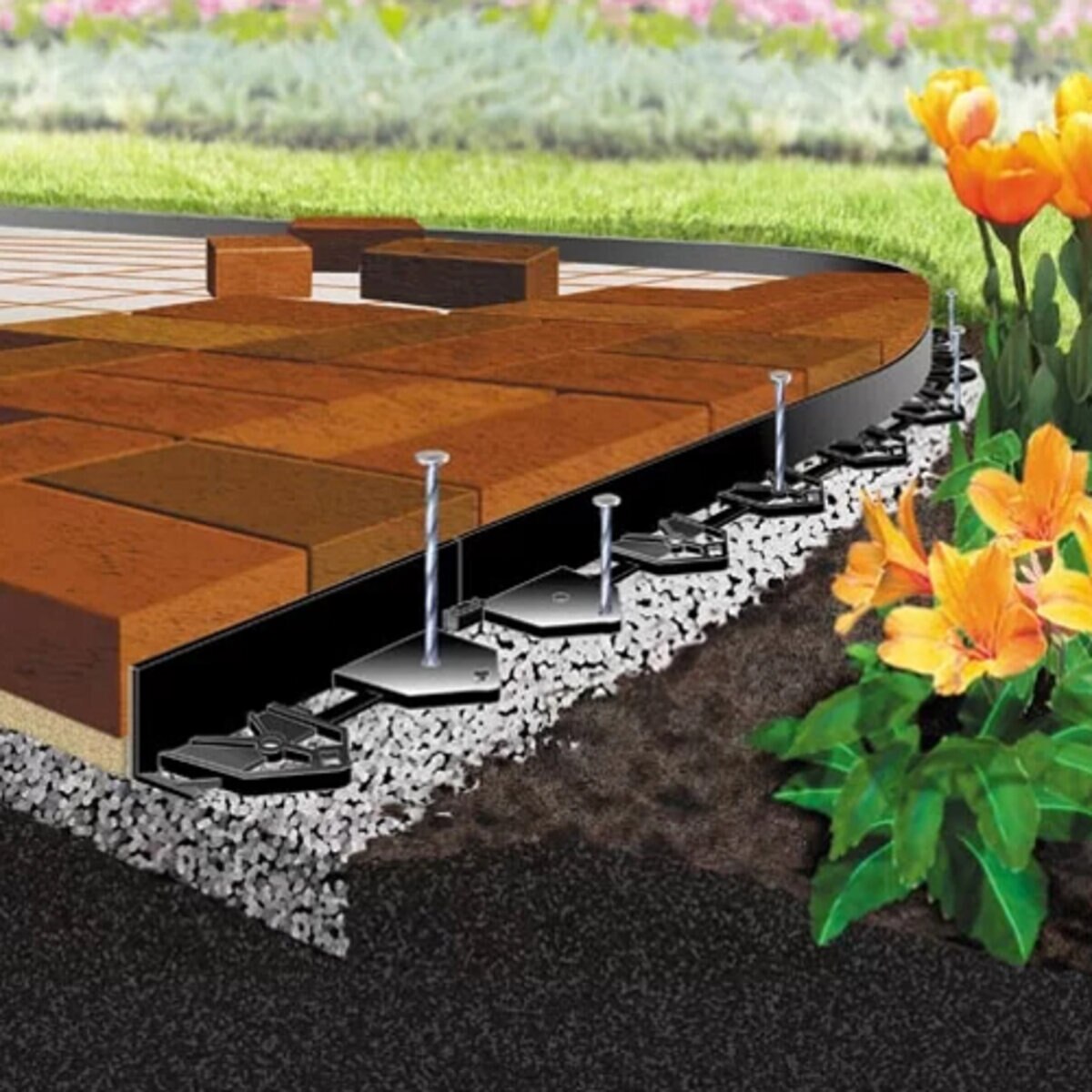 BrickStop B.E.A.S.T. Poly Paver Restraint 1-3/4 in. x 2-1/2 in. x 8 ft ...