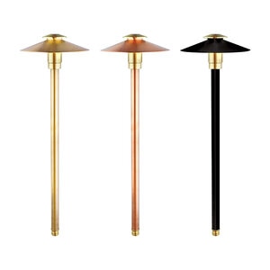 Brilliance Sequoia Path Light Black Brass Finish G4 Socket No Lamp w/ 7 in. Reflector Top & Fixed 18 in. Stem