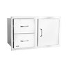 Bull Outdoor 30 in. Stainless Steel Single Stoarage Door & 2 Drawer Combo w/ Reveal