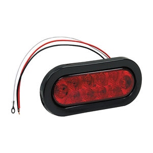 Buyers Products LED Oval  Red w/Grommet  6 3/8 in. x 2 1/4 in.
