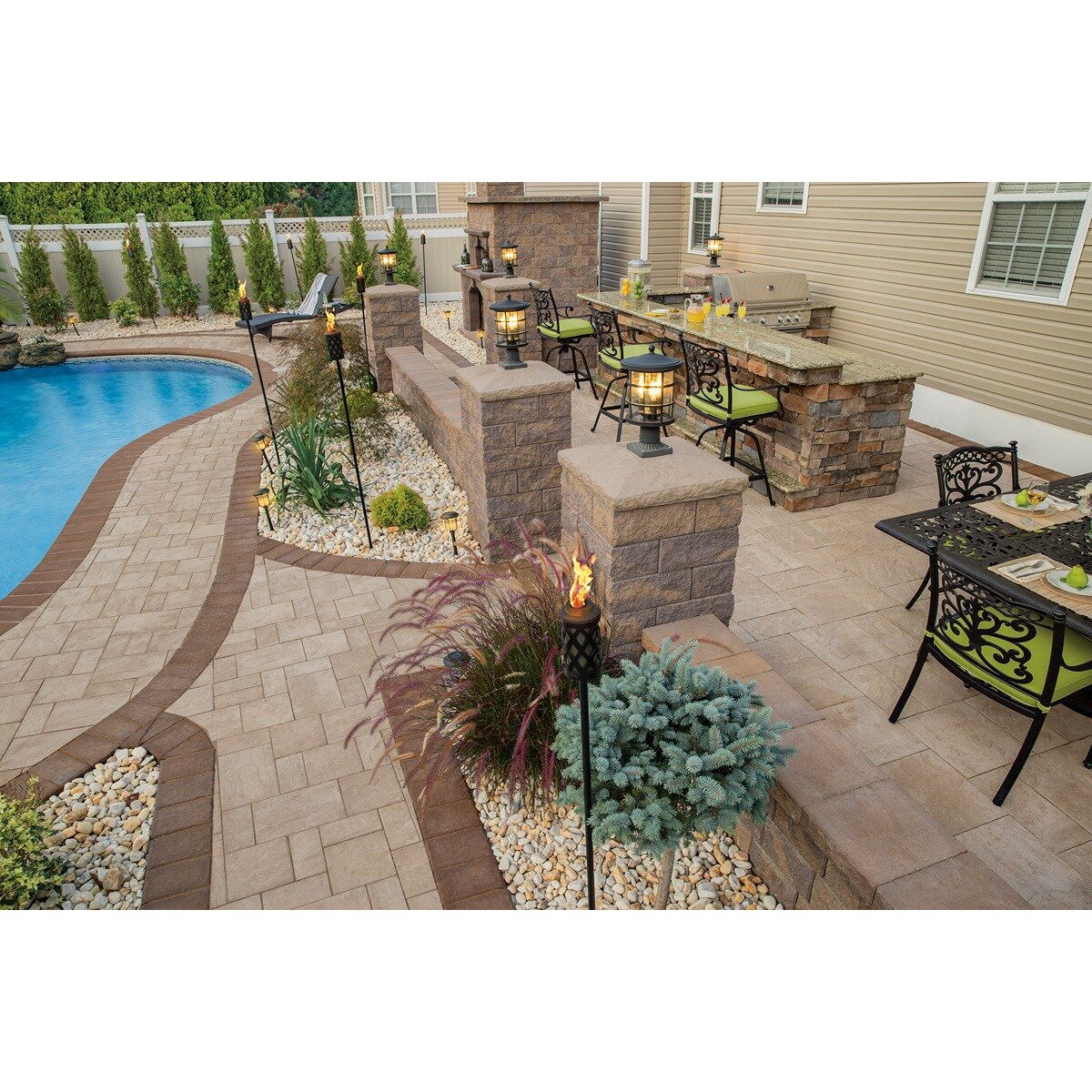 Cambridge Ledgestone Paver Textured 3 pc. Design Kit Stone Harbor 2-3/8 ...