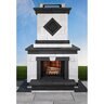 Cambridge Mini Fully Assembled Olde English Wall Fireplace Non-Tumbled Platinum with Coal Trim