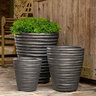 Campania Planter Round Ruffle Lg Graphite 20 in. x 20 in. x 23 in.