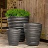 Campania Planter Round Ruffle Med Graphite 17 in. x 17 in. x 17 in.