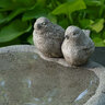 Campania Birdbath Woodland Birds Greystone 13 in. x 11-1/2 in. x 6-1/2 in.