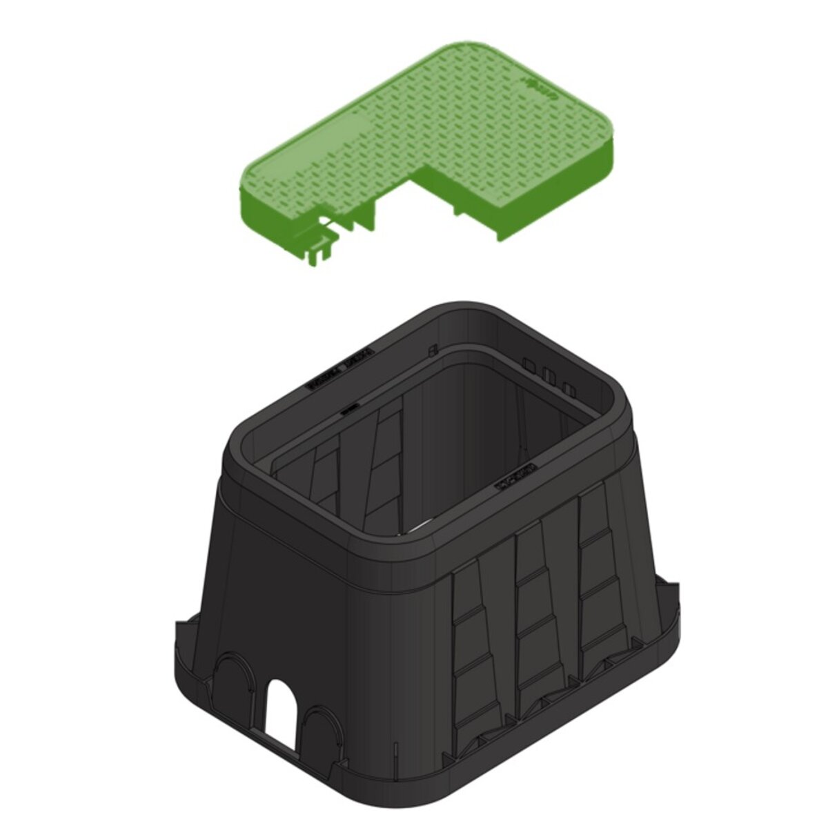 Carson Valve Box ICV Black Body w/ Green Lid & T Cover 10-1/2 in. x 16 ...