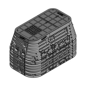 Carson Spec Valve Box Rectangle 24 in. x 48 in. x 36 in.H Gray Box/Gray Lid Overlapping Blank w/Bolt