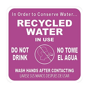 Recycled Water Sign 18 in. x 18 in. English/Spanish