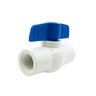 3/4 PVC White Ball Valve Thd 491 Commercial Blue Handle Colonial Lasco