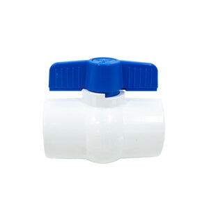 2 PVC White Ball Valve Slip 491 Commercial Blue Handle Colonial Lasco