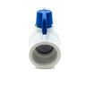 2 PVC White Ball Valve Slip 491 Commercial Blue Handle Colonial Lasco