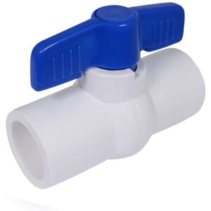 Lasco 491 Commercial Ball Valve Thread PVC White 1 in. w/ Blue Handle