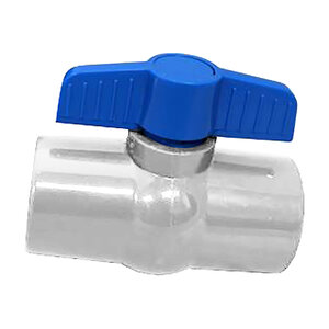 Lasco Colonial 491 Commercial Compact Ball Valve PVC White 3 in. Fipt w/ Blue Handle